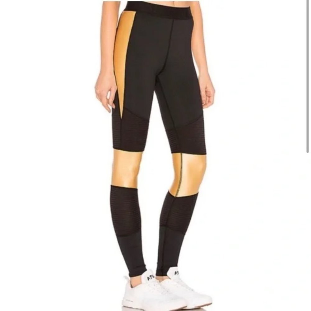 ALALA Harley Leggings Black & Liquid Gold Womens Small